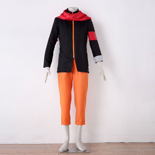 Anime Movie Naruto The Last Costume Naruto Cosplay Costume with Scarf for Men Kids