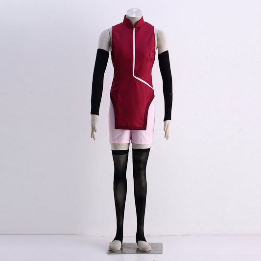 Anime Naruto Boruto Costume Sarada Uchiha Cosplay full Outfit for Women Kids