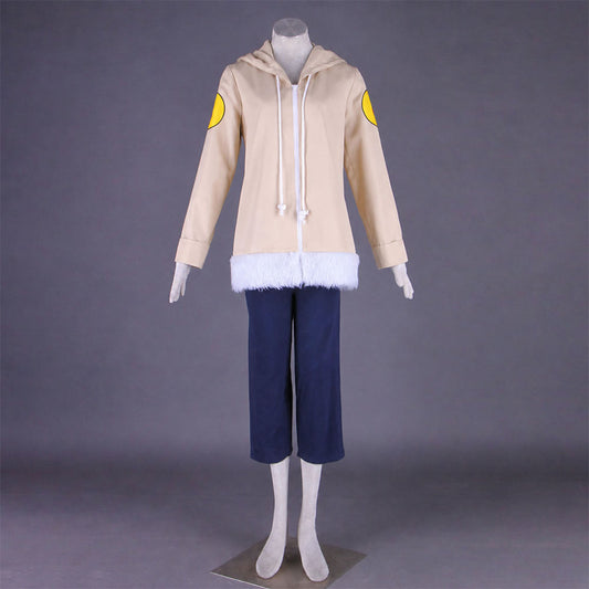 Anime White-Eyed Shy Ninja Princess Childhood Cosplay Costume Outfit for Women Kids
