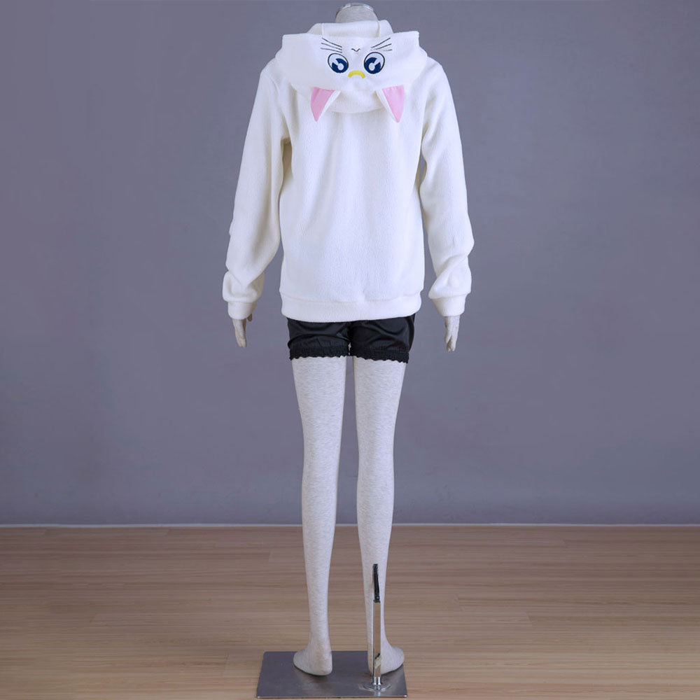 Women and Kids Sailor Moon Costume The White Cat Artemis Cosplay Hoodie