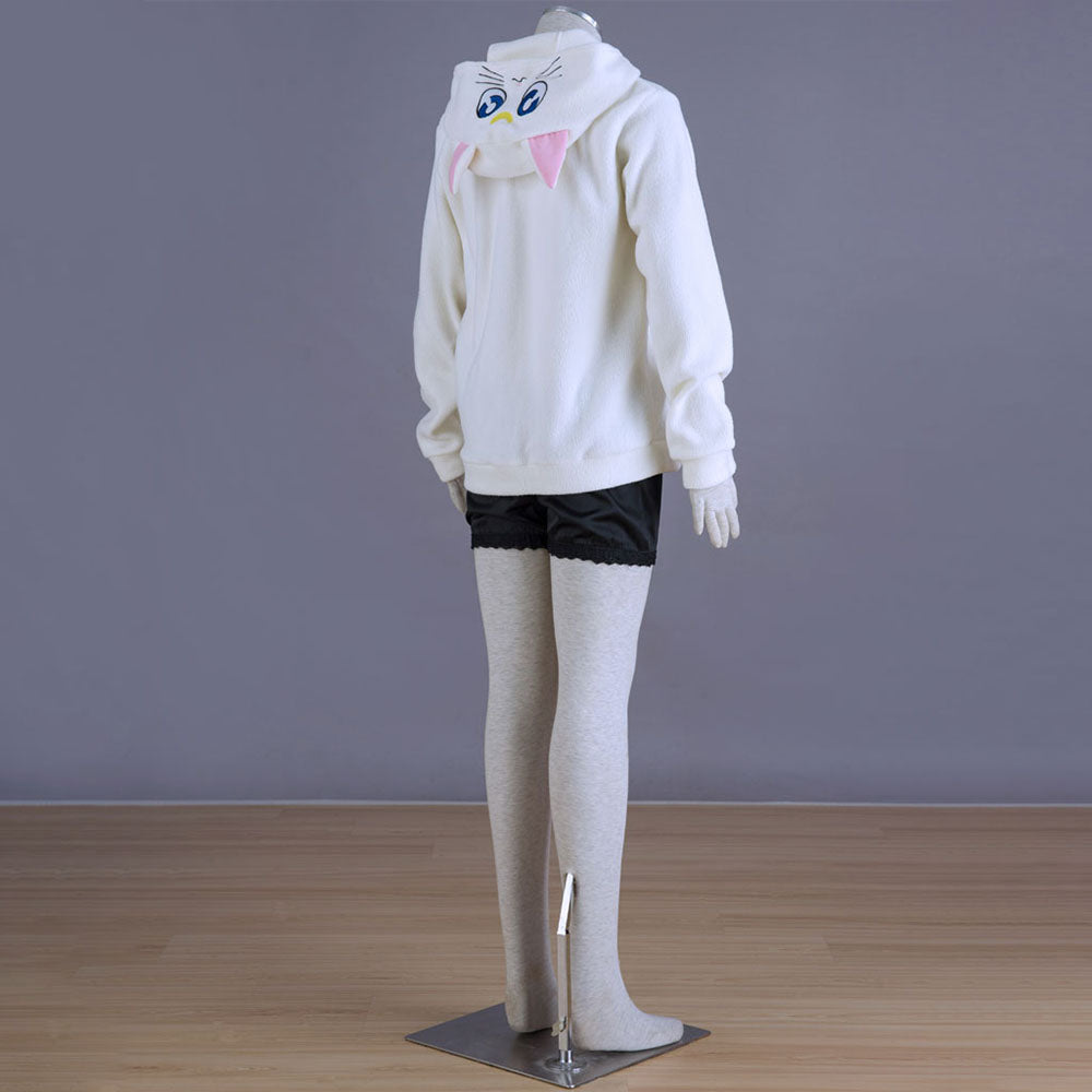 Women and Kids Sailor Moon Costume The White Cat Artemis Cosplay Hoodie
