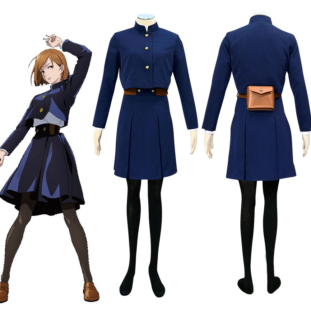 Women and Kids Jujutsu Kaisen Costume Kugisaki Nobara Uniform Cosplay with Belt Bag