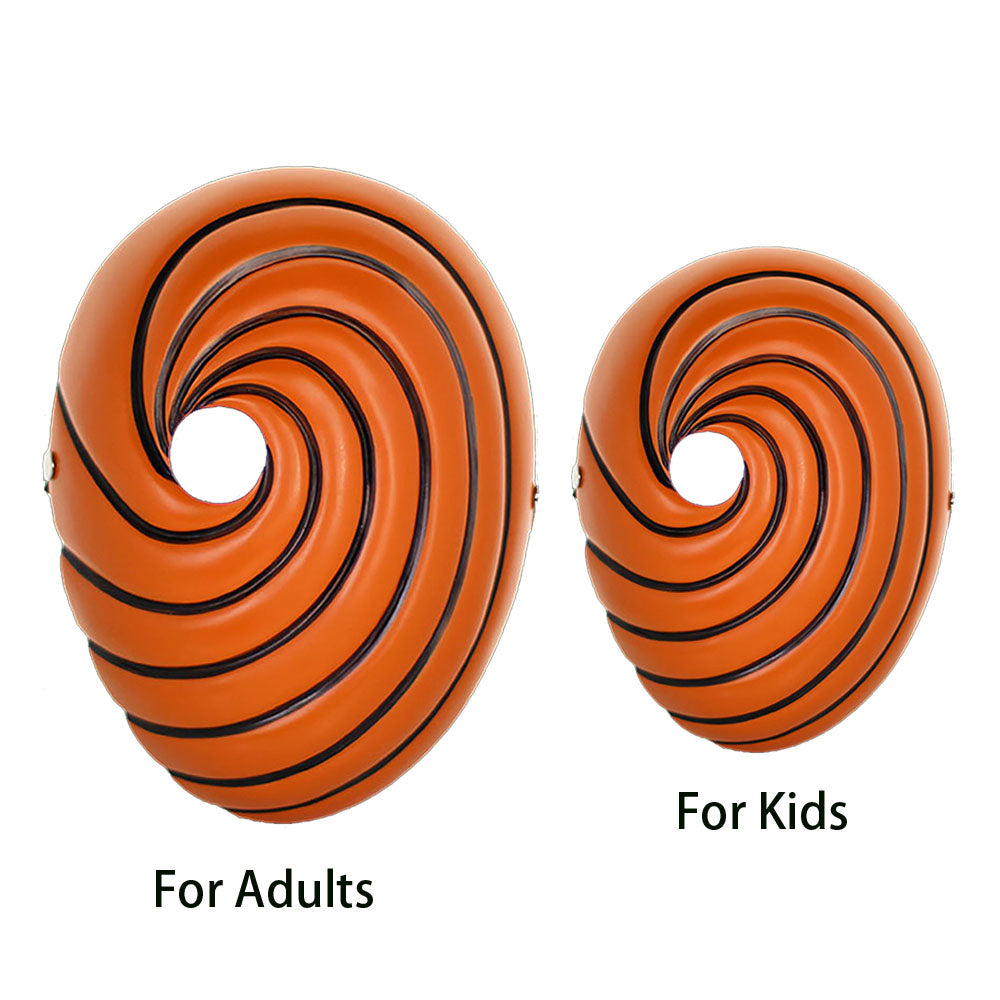 Men and Kids Naruto Shippuden Costume Akatsuki Obito Tobi Cosplay Embroidered Cloak with Mask