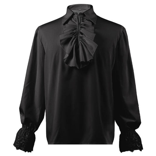 Halloween Costume Shirt Renaissance Victoria Steampunk Vintage Ruffles Shirt for Women
