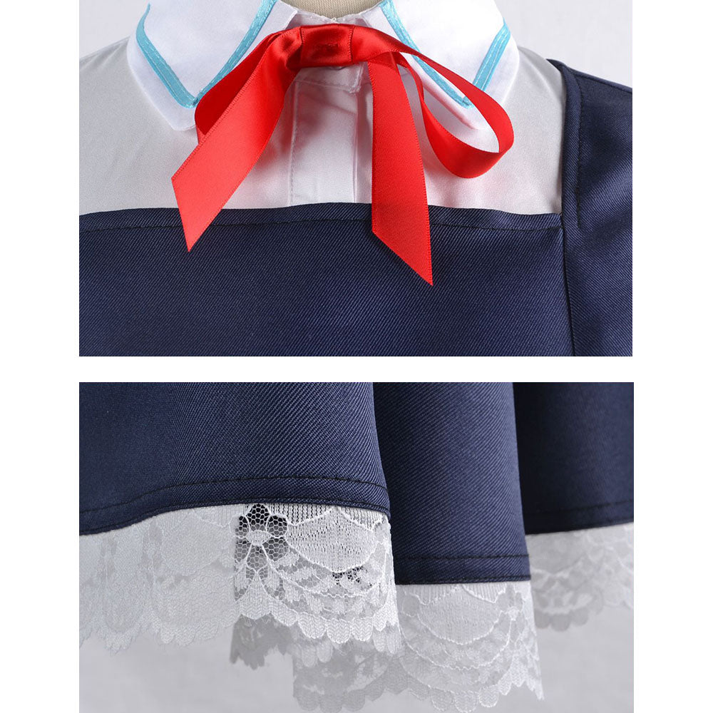Spy x Family Costume Anya Forger Navy Cosplay Dress with Accessories for Women and Kids