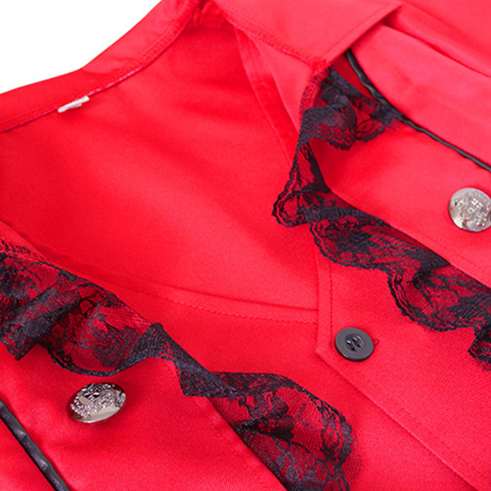 Halloween Costume Coat Middle Age Lace Lace Three-breasted Vintage Unifrom Cosplay for Women