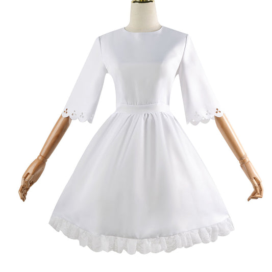 Spy x Family Costume Anya Forger White Cosplay Dress Costume with Accessories for Women and Kids