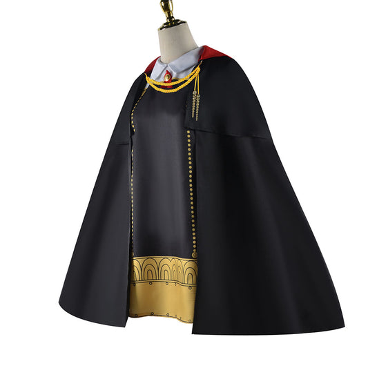 Spy x Family Costume Anya Forger Black Cosplay Dress Costume with Cloak for Women and Kids