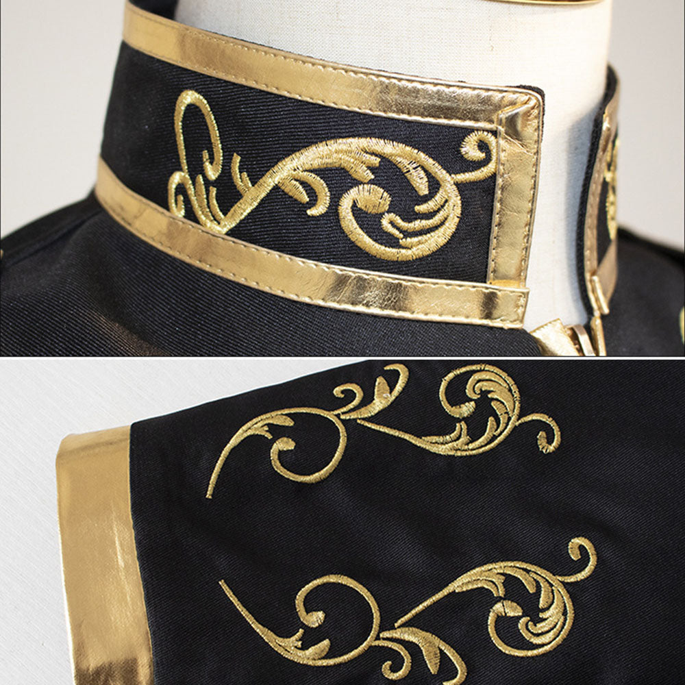 Halloween Costume Jacket Middle Age Prince Golden Edge Stand Collar Unifrom Cosplay for Men