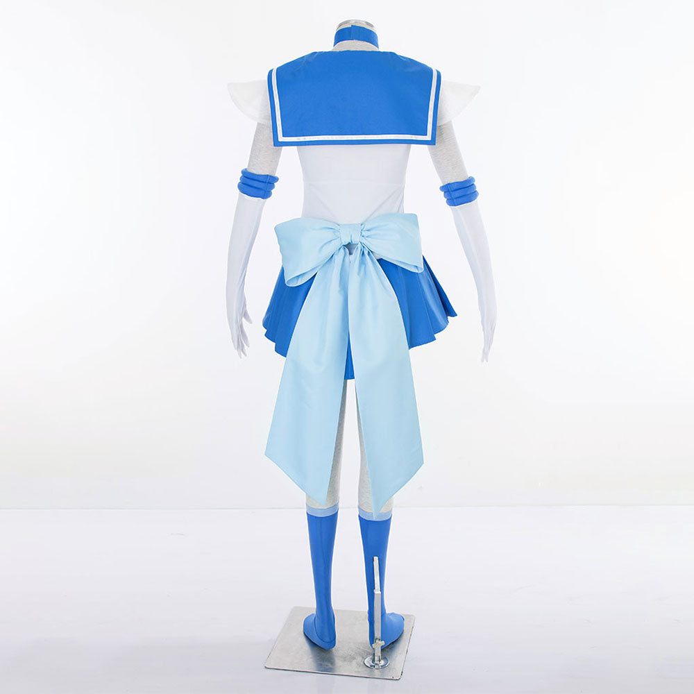 Women and Kids Sailor Moon Super S Costume Sailor Mercury Mizuno Ami Cosplay with Accessories