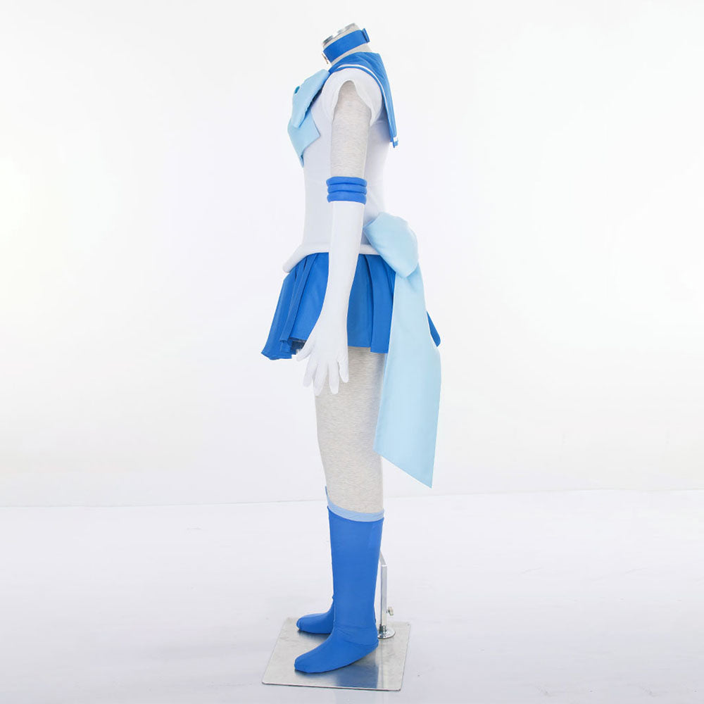 Women and Kids Sailor Moon Super S Costume Sailor Mercury Mizuno Ami Cosplay with Accessories