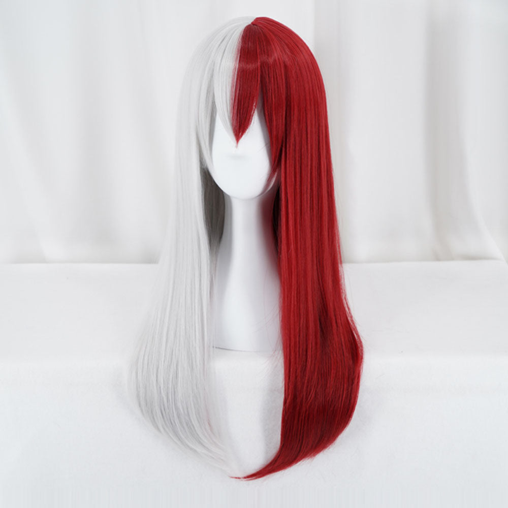 Anime My Hero Academia Todoroki Shoto Girl Cosplay Wig Heat Resistant Sythentic Hair