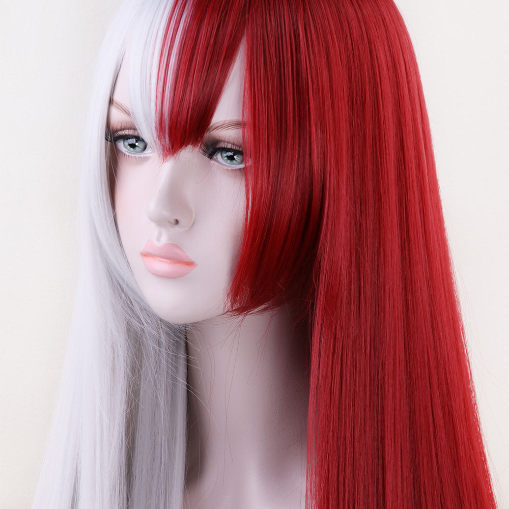 Anime My Hero Academia Female Todoroki Shoto Cosplay Wig Heat Resistant Sythentic Hair