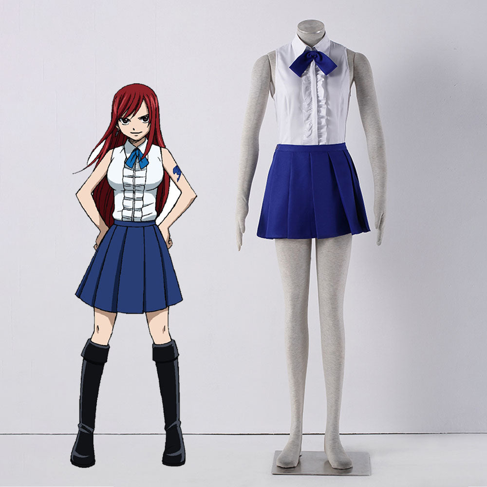 Fairy Tail Costume Erza Scarlet Normal Uniform Cosplay Set for Women a pro-costumes Fairy Tail Costume Erza Scarlet Normal Uniform Cosplay Set for Women a pro-costumes