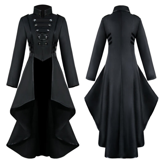 Halloween Costume Tailcoat Middle Age High-Low Vintage Long Tailcoat Cosplay for Women