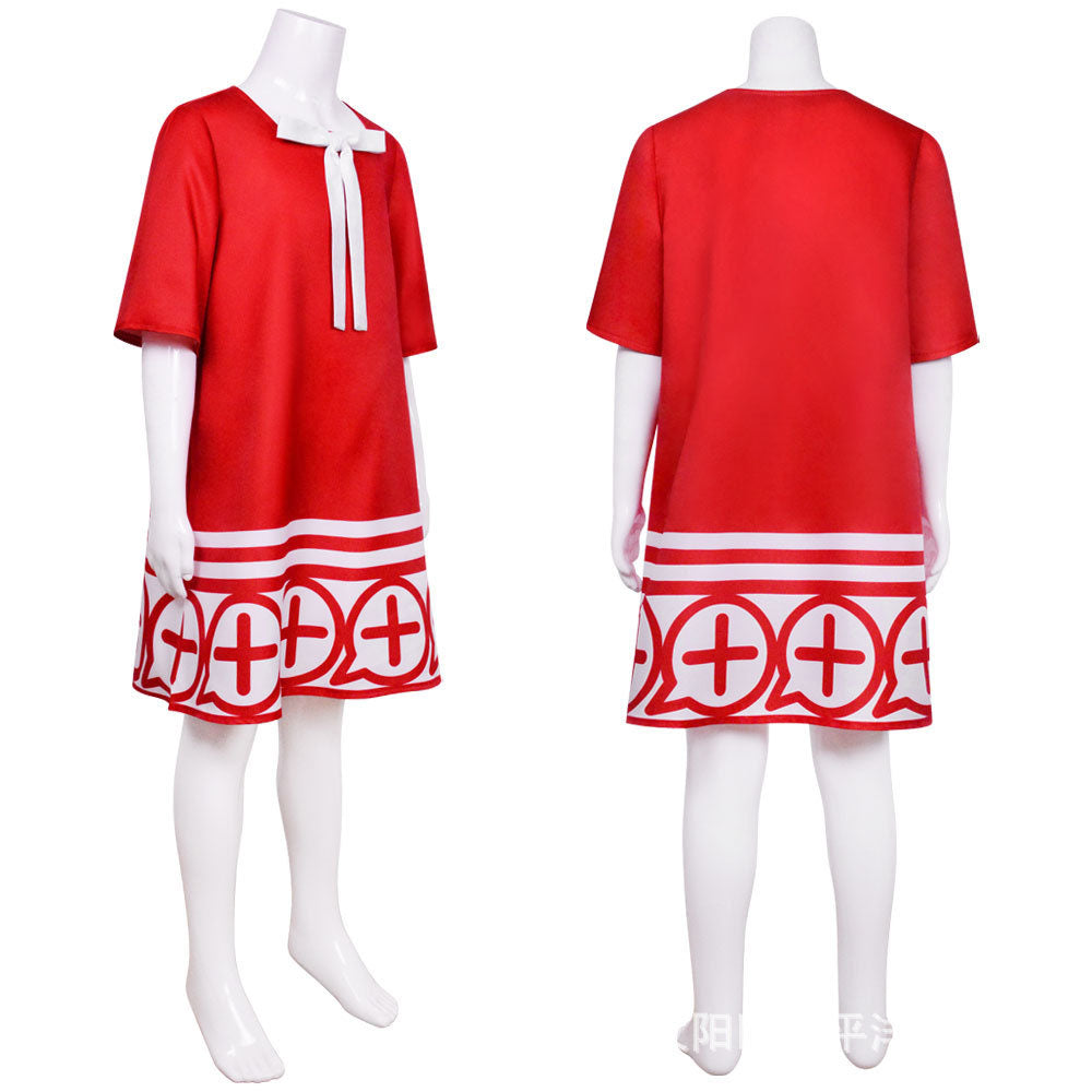 Spy x Family Costume Anya Forger Red Cosplay Dress Costume with Accessories for Women and Kids