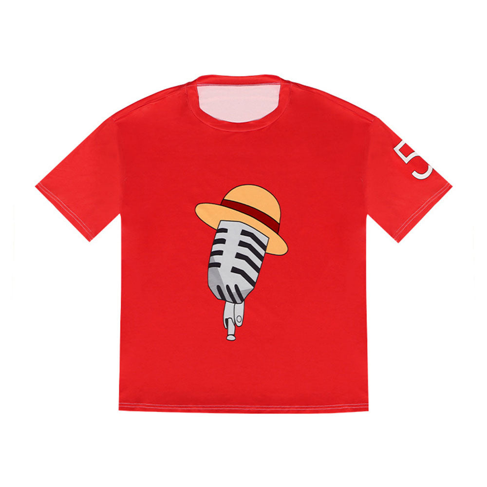 One Piece Film Red Costumes Monkey D Luffy Cosplay Set With Hat for Men