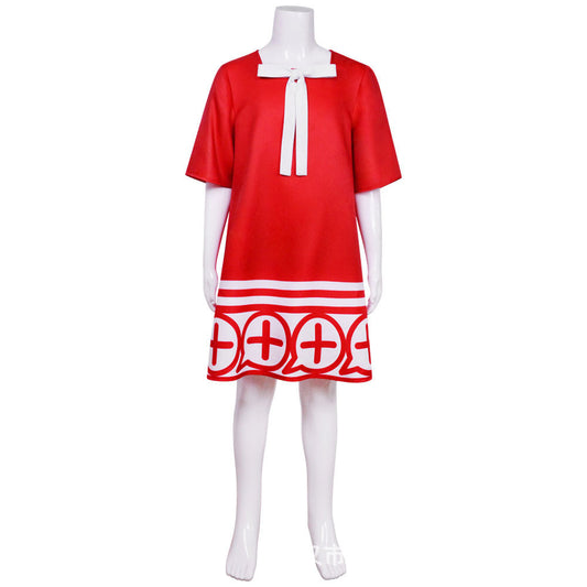 Spy x Family Costume Anya Forger Red Cosplay Dress Costume with Accessories for Women and Kids