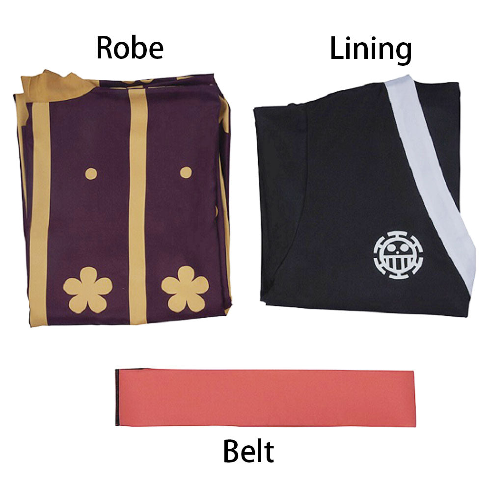 One Piece Wano Country Costumes Roronoa Zoro Luffy Trafalgar Law Cosplay Kimono Set For Men