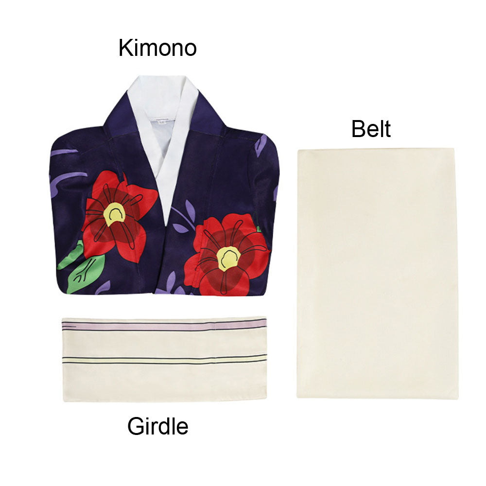 Demon Slayer Kimetsu no Yaiba Costume Tamayo Kimono Cosplay Full Outfit for Women
