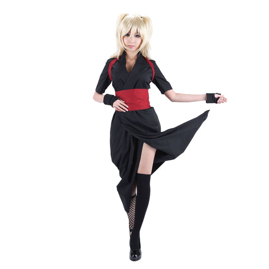 Anime Sand Village Giant Fan Ninja Cosplay Black Outfit for Women Kids