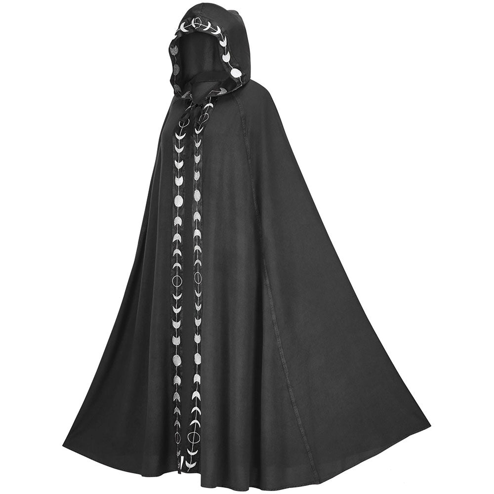 Halloween Cloak Middle Age Renaissance Cosplay Long Hooded Robe Unisex and Kids