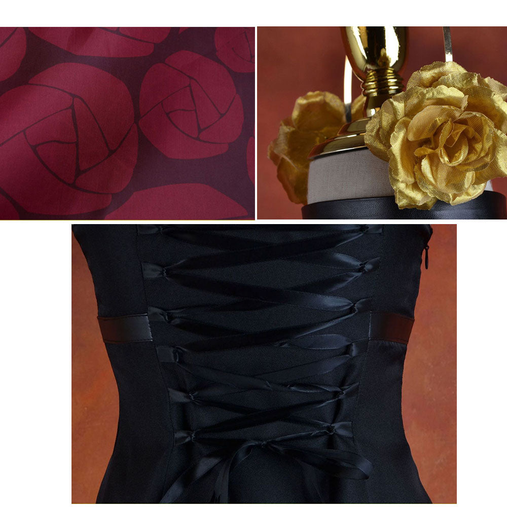 Spy x Family Costume Yor Briar Yor Forger Cosplay Dress Costume with Accessories for Women