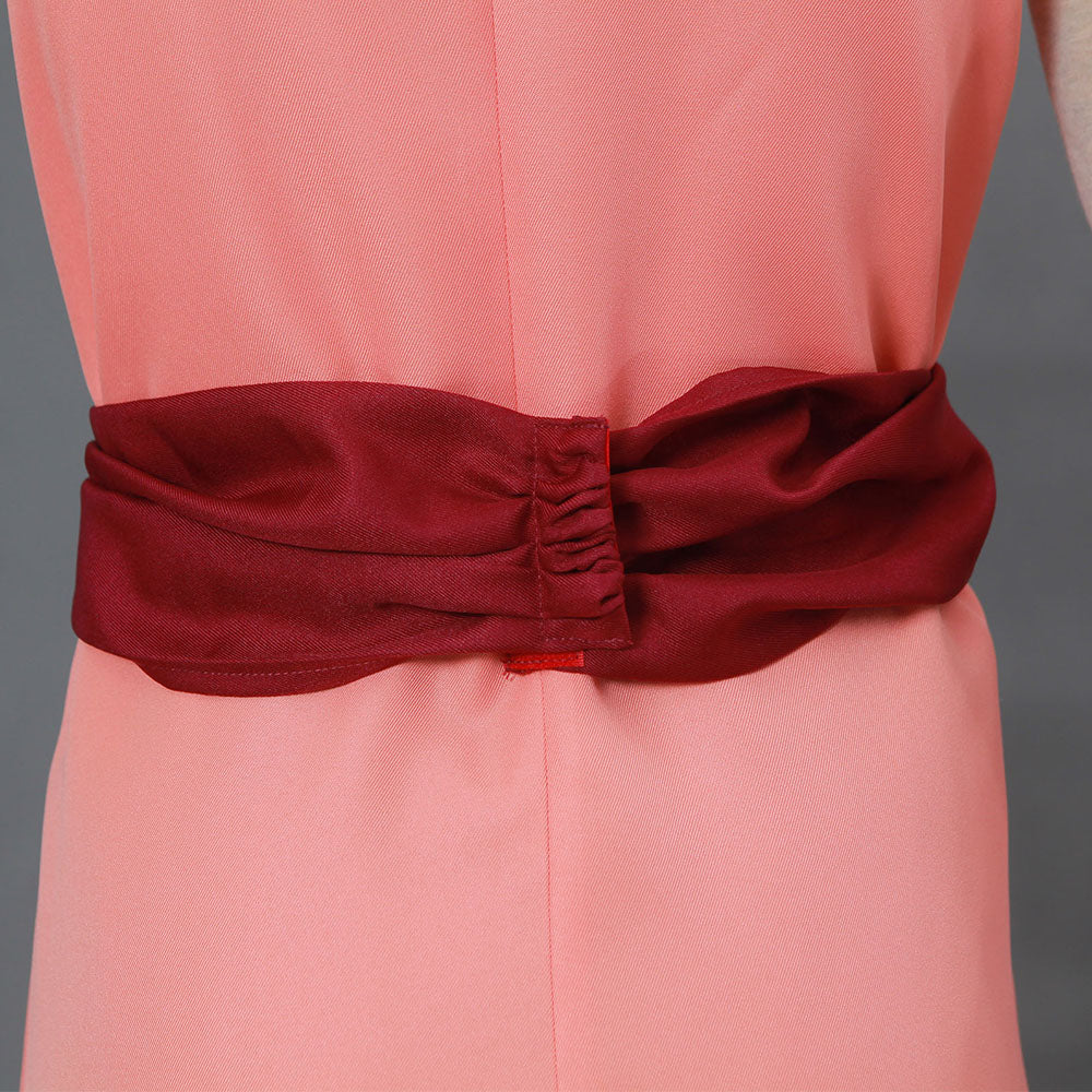 Dragon Ball Costume Chichi Married Pink Cosplay Suit with Accessories for Women and Kids