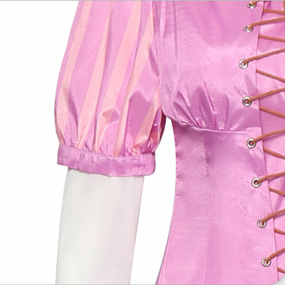 Tangled Costumes Princess Rapunzel Cosplay Light Purple Dress for Women and Kids