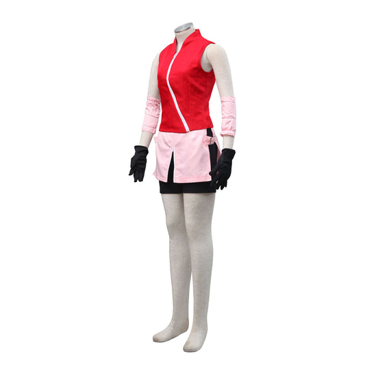 Anime Cherry Blossom Medical Ninja Teen Cosplay Costume Outfit for Women Kids