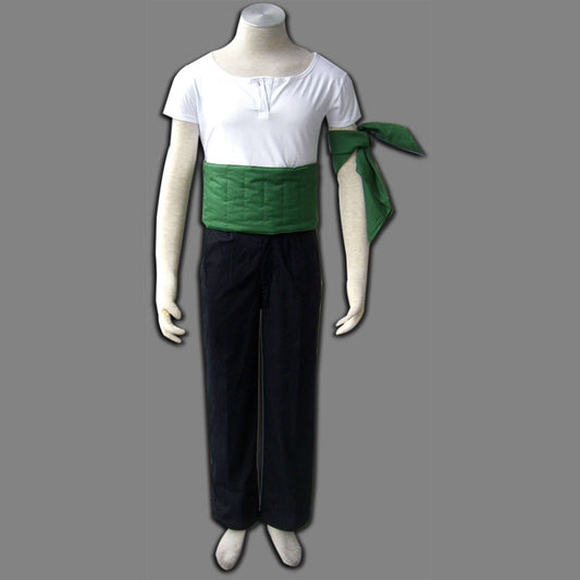 Anime Green Three-Sword Swordsman Cosplay Costume Set For Men Kids