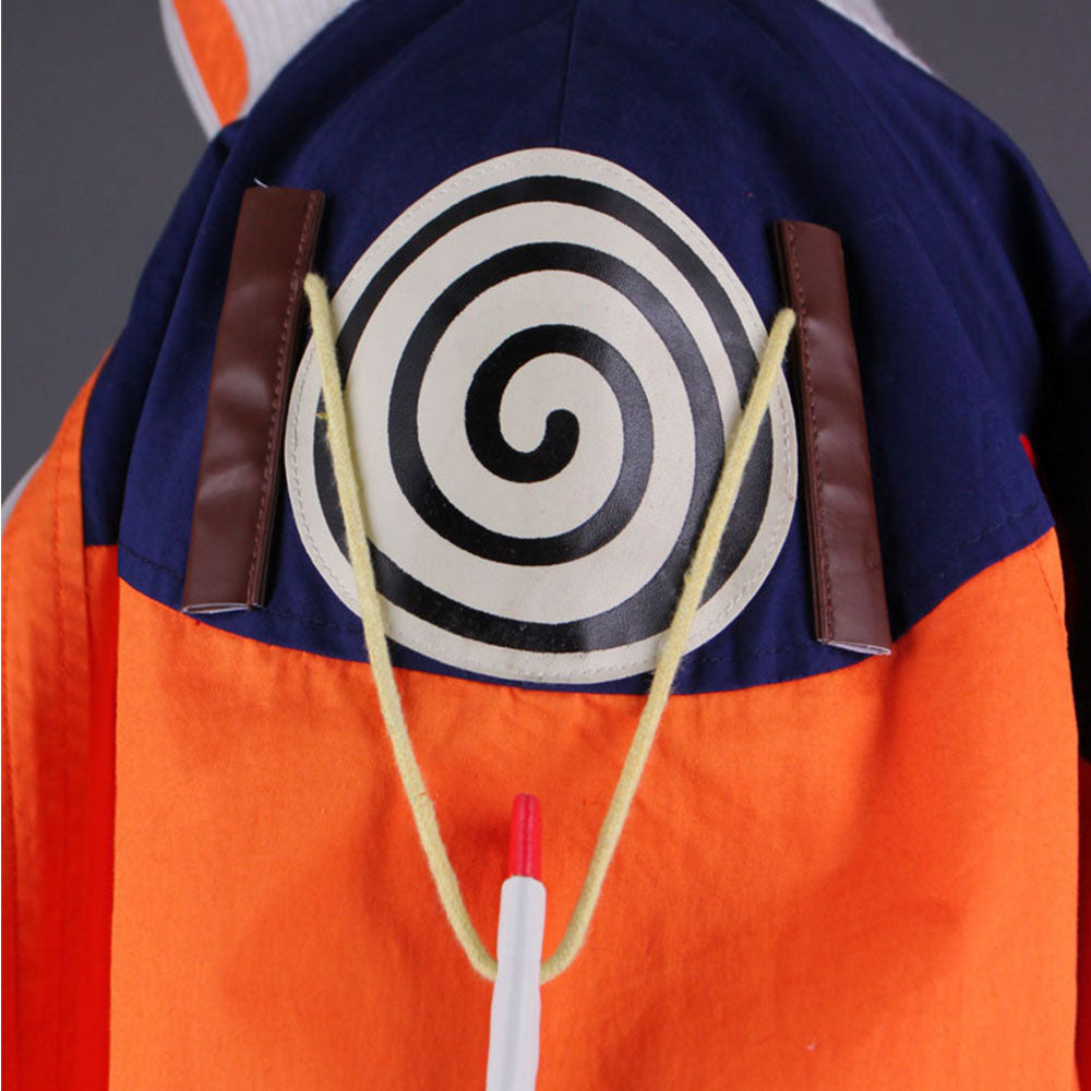 Anime Naruto Costume Uzumaki Naruto Childhood Orange Cosplay Outfit Costume for Men Kids