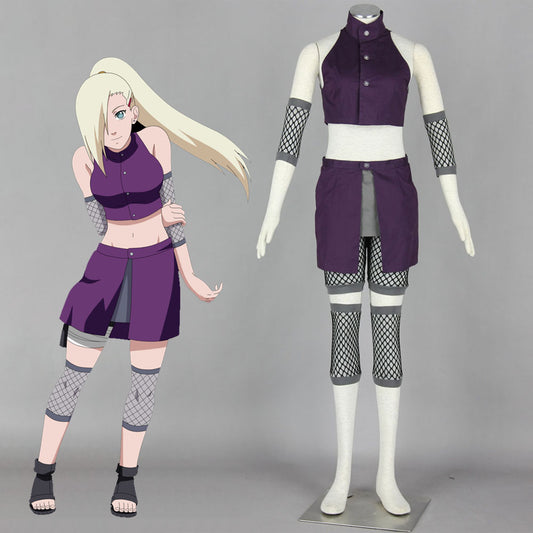 Anime Naruto Costume Ino Yamanaka Teen Cosplay Outfit Costume for Women and Kids