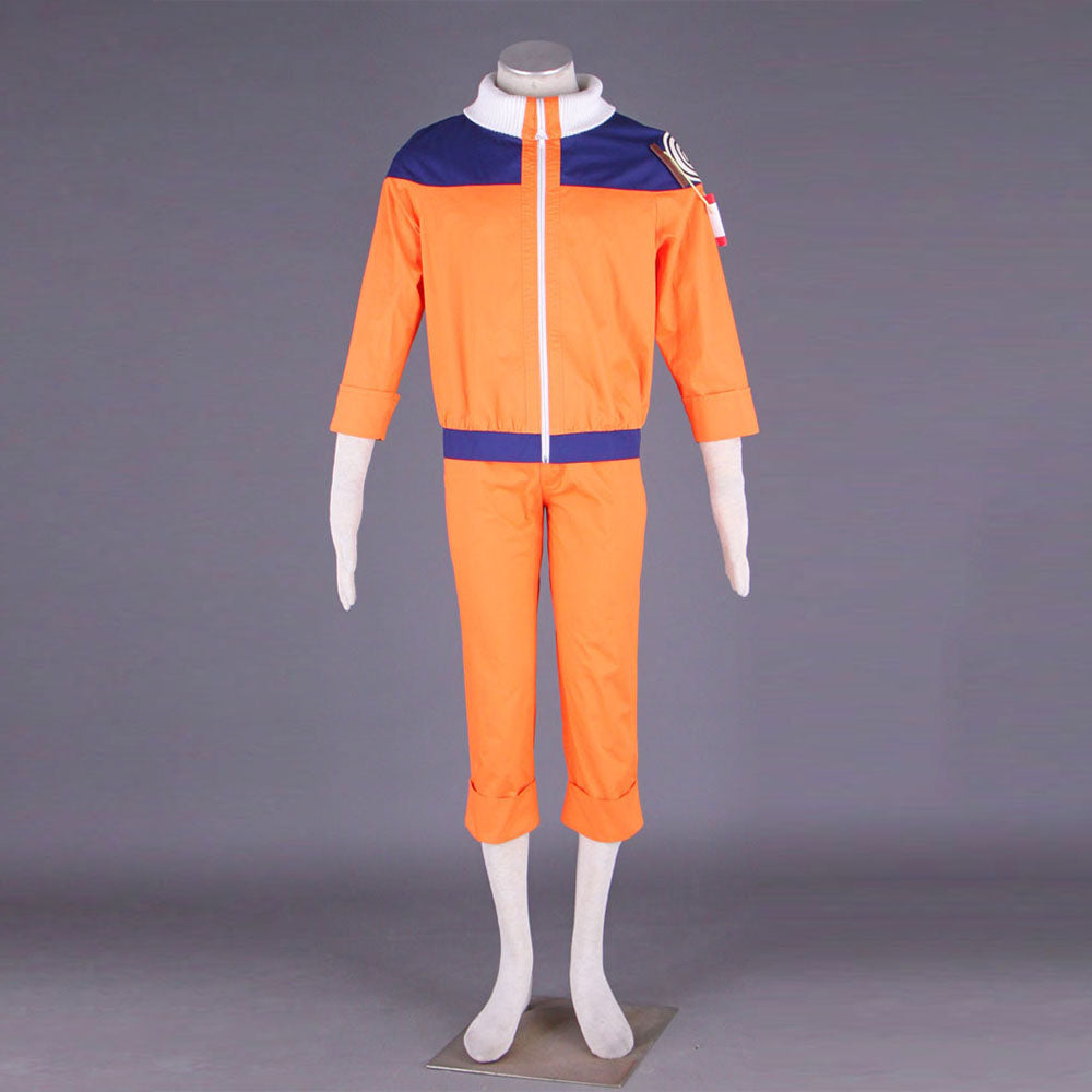 Anime Naruto Costume Uzumaki Naruto Childhood Orange Cosplay Outfit Costume for Men Kids