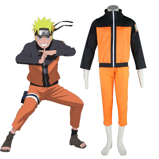 Anime Naruto Costume Uzumaki Naruto Teen Orange Cosplay Outfit Costume for Men Kids