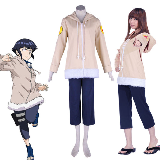 Anime Naruto Costume Hinata Hyuga Childhood Cosplay Costume Outfit for Women Kids