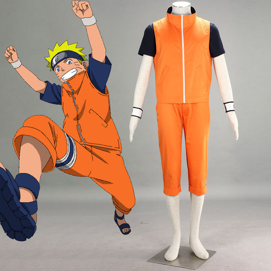 Anime Movie Naruto Find the Crimson Four-leaf Clover Costume Uzumaki Naruto Cosplay Outfit Uniform for Men Kids