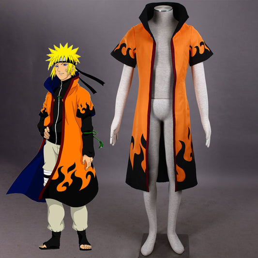 Men and Kids Anime Naruto Costume 6th Hokage Cosplay Orange Cloak Halloween