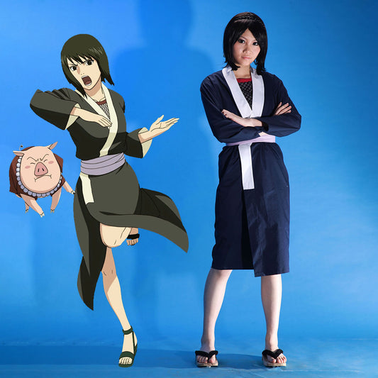 Anime Naruto Costume Shizune Cosplay Costume Outfit for Women and Kids