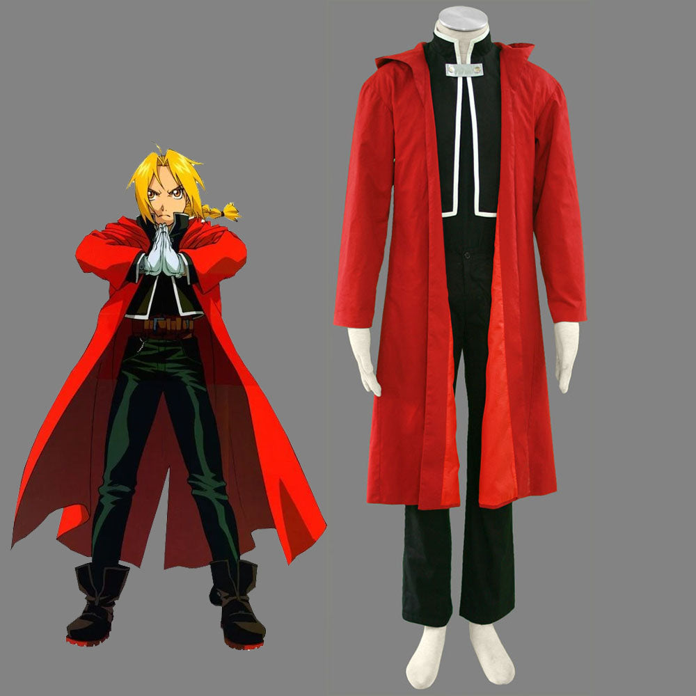 Fullmetal Alchemist FMA Costume Edward Elric Cosplay Uniform full Outfit for Men and Kids