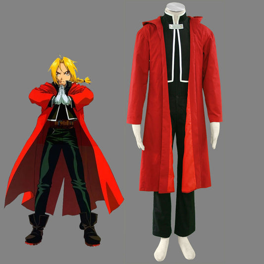 Fullmetal Alchemist FMA Costume Edward Elric Cosplay Uniform full Outfit for Men and Kids