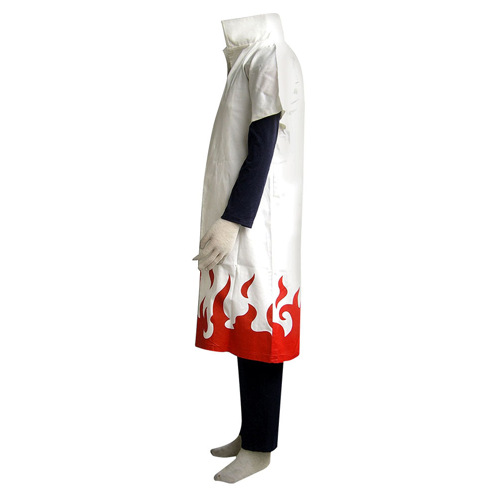 Men and Kids Anime Naruto Costume Minato 4th Hokage Cosplay Cloak with Headband