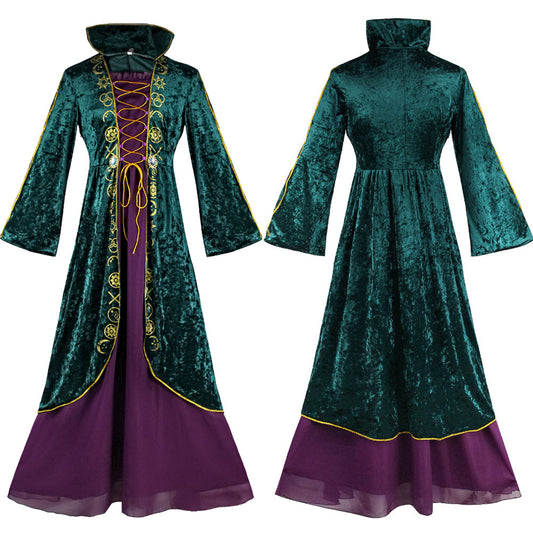 Hocus Pocus 2 Costumes Witch Winifred and Sarah Cosplay Dresses for Women and Kids