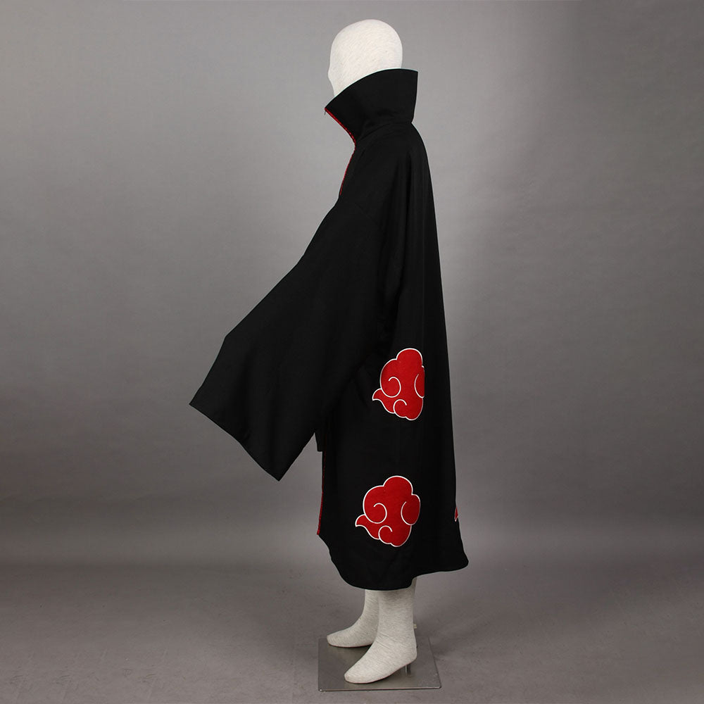 Anime Naruto Costume Akatsuki Itachi Cosplay Cloak with Accessories for Men Kids