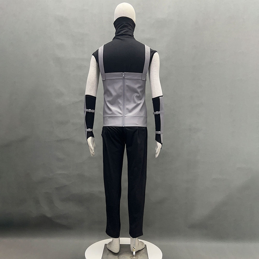 Anime Naruto Costume Hatake Kakashi Anbu Cosplay Mask Shirt Gray full Outfits with Accessories