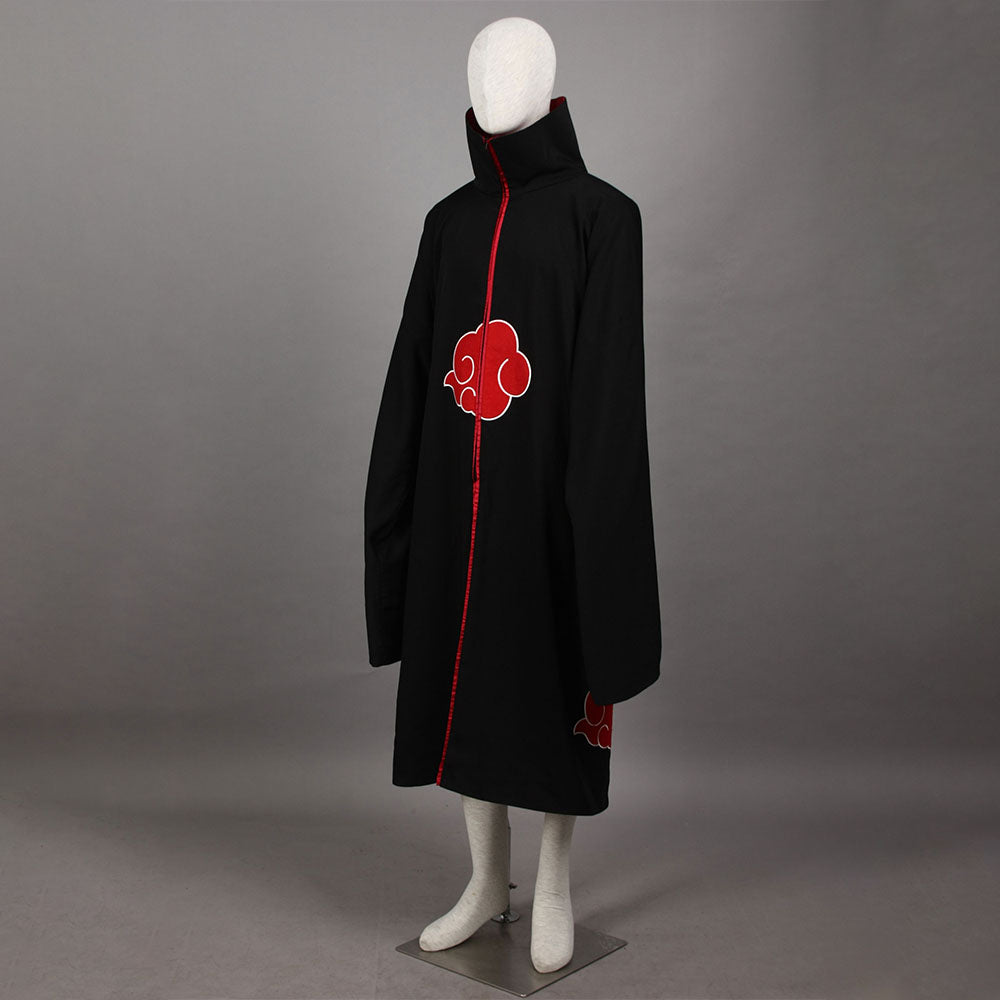 Anime Naruto Costume Akatsuki Itachi Cosplay Cloak with Accessories for Men Kids