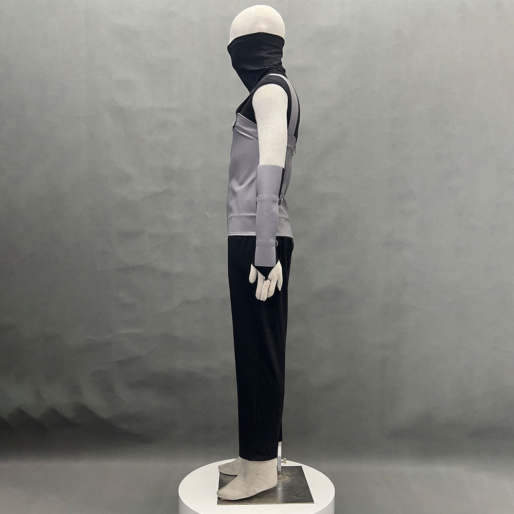 Anime Naruto Costume Hatake Kakashi Anbu Cosplay Mask Shirt Gray full Outfits with Accessories