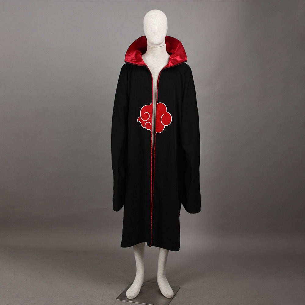 Anime Naruto Costume Akatsuki Itachi Cosplay Cloak with Accessories for Men Kids