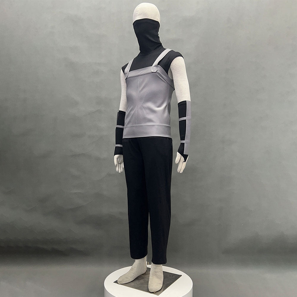 Anime Naruto Costume Hatake Kakashi Anbu Cosplay Mask Shirt Gray full Outfits with Accessories
