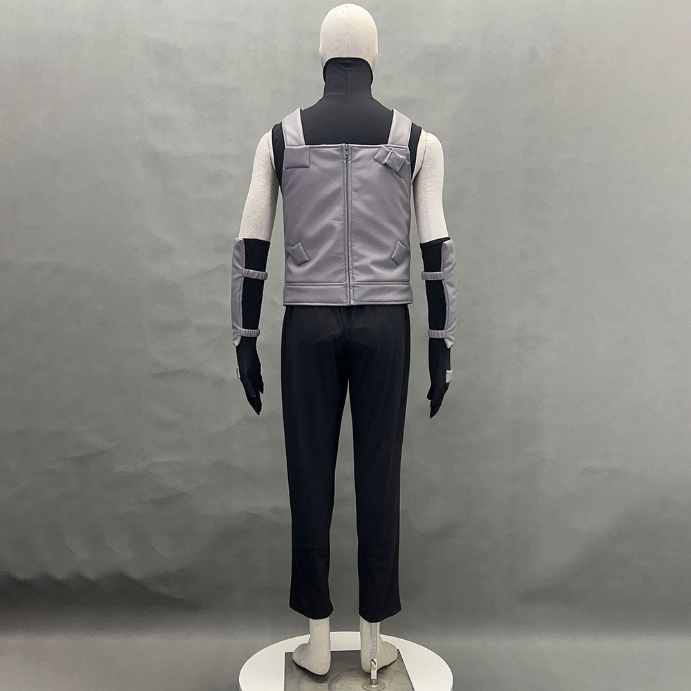 Naruto Shippuden Costume Hatake Kakashi Anbu Cosplay Mask Shirt Gray full Outfits with Accessories
